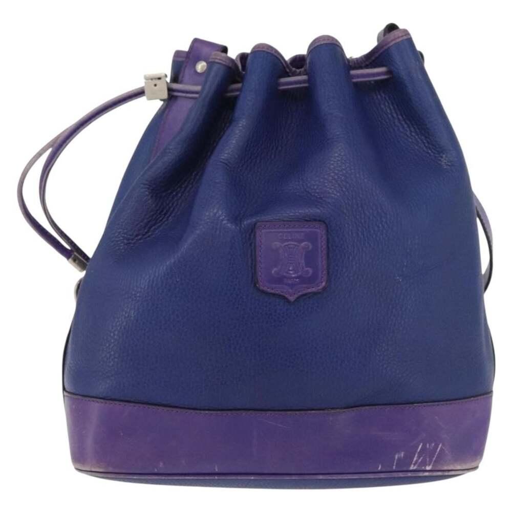 Celine Leather Shoulder Bag Blue